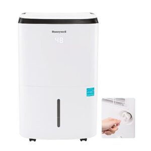 honeywell 4000 sq. ft. energy star dehumidifier with built-in pump for home basements & large rooms, with mirage display, washable filter to remove odor and filter change alert - 50 pint (previously 70 pint)
