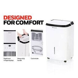 Honeywell 4000 Sq. Ft. Energy Star Dehumidifier with Built-in Pump for Home Basements & Large Rooms, with Mirage Display, Washable Filter to Remove Odor and Filter Change Alert - 50 Pint (Previously 70 Pint)