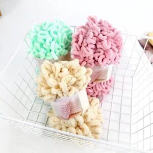 2 Balls Puffy Loop Finger Yarn Wool Hand Braid Rope Knitting Thick Velvet Rainbow Yarn (Color : Color 5)