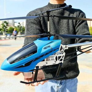 kxklgwhn large remote-controlled helicopter, with 4k high-definition dual cameras, 2.4ghz rc helicopter, one-button take-off/landing, led lights, height-keeping gyroscope, toys for boys and girls