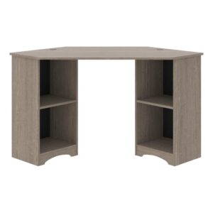urbanpro engineered wood corner desk in silver sycamore/brown finish