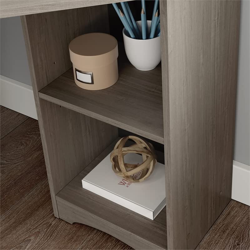 UrbanPro Engineered Wood Corner Desk in Silver Sycamore/Brown Finish