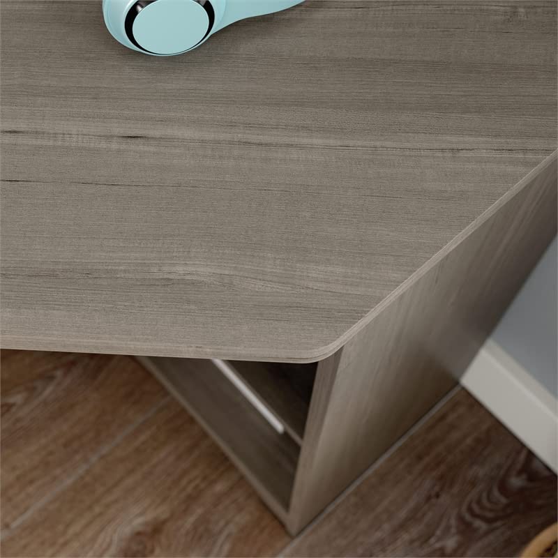 UrbanPro Engineered Wood Corner Desk in Silver Sycamore/Brown Finish