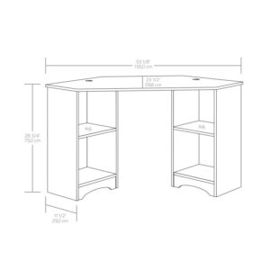 UrbanPro Engineered Wood Corner Desk in Silver Sycamore/Brown Finish