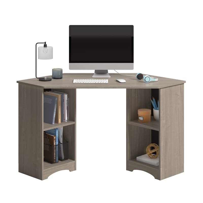 UrbanPro Engineered Wood Corner Desk in Silver Sycamore/Brown Finish