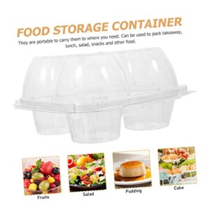 Zerodeko 30 pcs Four piece cake box mini containers clear container with lid mini paper cups transparent cupcake holders cake containers with lids muffin gifts carriers egg tart container