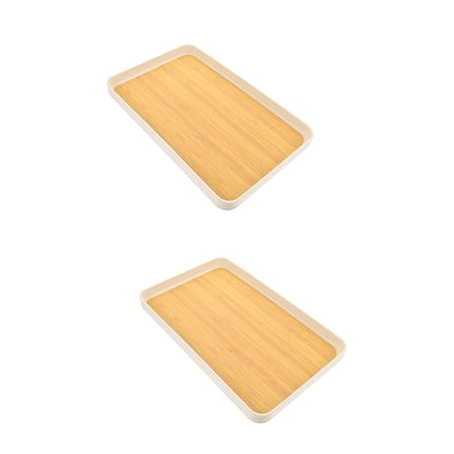 Abaodam 2pcs Dessert Plate Serving Tray Dessert Tray Desktop Accessories Skin Care Accessories Wooden Breakfast Tray Japanese Sushi Tray Multi-Function Fruit Plate Convenient Coffee Tray