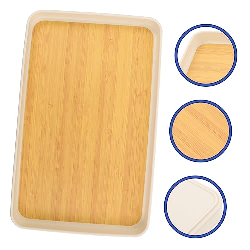 Abaodam 2pcs Dessert Plate Serving Tray Dessert Tray Desktop Accessories Skin Care Accessories Wooden Breakfast Tray Japanese Sushi Tray Multi-Function Fruit Plate Convenient Coffee Tray