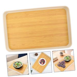 Abaodam 2pcs Dessert Plate Serving Tray Dessert Tray Desktop Accessories Skin Care Accessories Wooden Breakfast Tray Japanese Sushi Tray Multi-Function Fruit Plate Convenient Coffee Tray