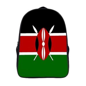 kenyan flag 16 inch backpack laptop bag casual daypack for traveling camping shopping
