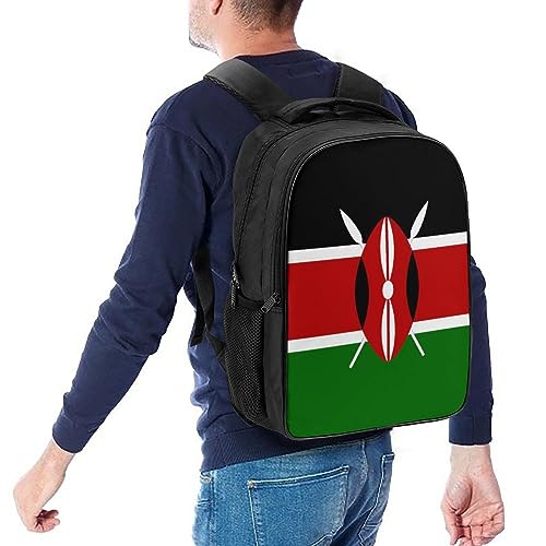 Kenyan Flag 16 Inch Backpack Laptop Bag Casual Daypack for Traveling Camping Shopping