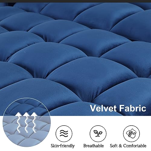 EBELLO 3 in 1 Convertible Sleeper Sofa Bed, Modern Velvet Loveseat Futon Couch Pullout Bed with Side Storage Pockets & Pillows, Small Love Seat Lounge Sofa Bed for Small Space, Living Room