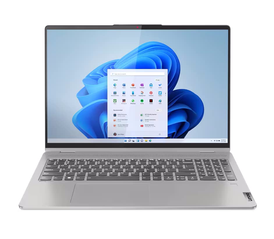 Lenovo IdeaPad Flex 5 Laptop 2023 16” FHD+ 1920 x 1200 Display Touchscrenn, AMD Ryzen 7 5700U, 8-core, AMD Radeon Graphics, 16GB LPDDR4, 512GB SSD, Backlit Keyboard, Fingerprint, Windows 10 Pro