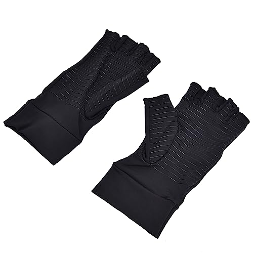 Airshi Compression Gloves, Hand Compression Gloves Fine Workmanship Wear Resistant Fingerless Design Free Touch and Grip for Men Women (M)