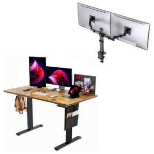 ergear adjustable height electric standing desk with storage bag dual monitor desk mount