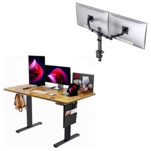 ErGear Adjustable Height Electric Standing Desk with Storage Bag Dual Monitor Desk Mount