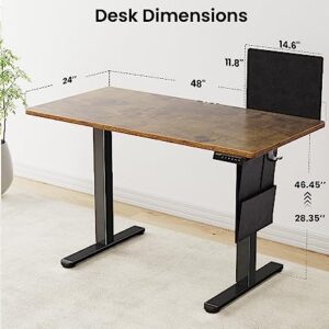 ErGear Adjustable Height Electric Standing Desk with Storage Bag Dual Monitor Desk Mount
