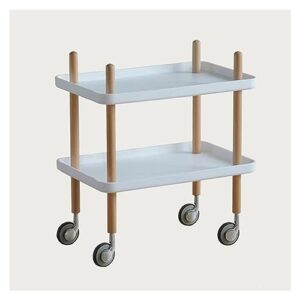 pochy multipurpose catering trolley movable serving cart kitchen trolley kitchen rolling storage cart universal wheel beech bracket pp tray load 25kg (color : white, size : 19.7x13.8x24.4in)