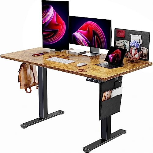 ErGear Adjustable Height Electric Standing Desk with Storage Bag Dual Monitor Desk Mount