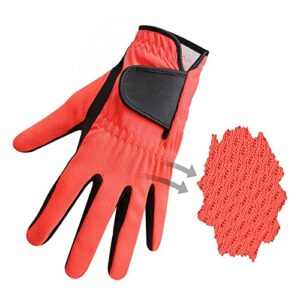 LAPooh Golf Glove Pack 1 Pcs Mens Golf Glove Left Hand 3D Mesh Non-Slip Micro Fiber Green Orange Purple Golf Gloves Men Golf Gloves (Color : 1 Pcs Left Hand P, Size : 26 X-Large)