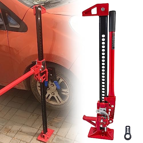 33 High Lift Ratcheting Off Road Farm Jack, 6000lbs/3Ton Capacity - Red