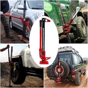 33 High Lift Ratcheting Off Road Farm Jack, 6000lbs/3Ton Capacity - Red