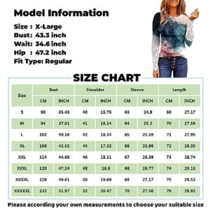 Lmzaren Long Sleeve Tops for Women Stitching Lace Sleeve Sweatshirt Sweater Slim Pullover Round Neck Tops Long Sleeve Cotton Shirts for Women Long Sleeve Tops for Women（5-Fluorescent Green,Large）