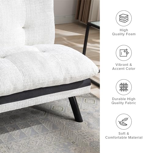 71'' Loveseat Sofa Couch for Living Room, Modern Adjustable Sofa W/Metal Leg, Breathable Upholstered Adjustable Lounge Couch 2-Seater Love Seats Couch for Bedroom, Apartment, Home Office (White)