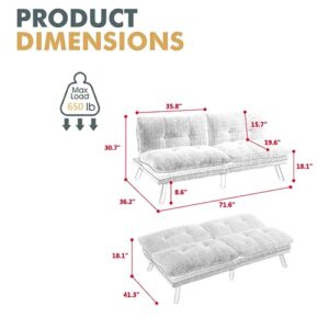 71'' Loveseat Sofa Couch for Living Room, Modern Adjustable Sofa W/Metal Leg, Breathable Upholstered Adjustable Lounge Couch 2-Seater Love Seats Couch for Bedroom, Apartment, Home Office (White)