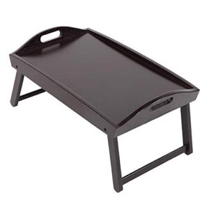mengk convenient and stylish foldable curved breakfast tray in brown - enjoy breakfast in bed or work from anywhere with this portable tray
