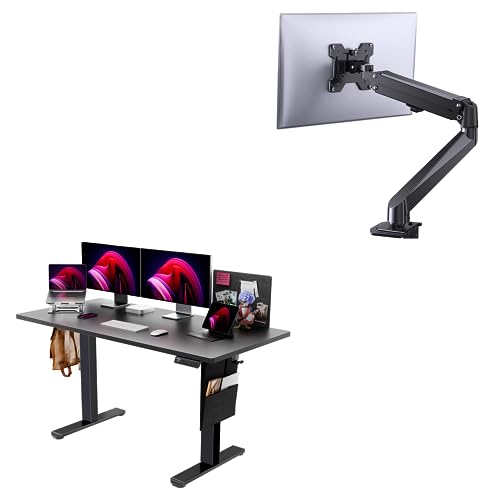 ErGear Adjustable 55'' Height Electric Standing Desk with Storage Bag Single Monitor Mount