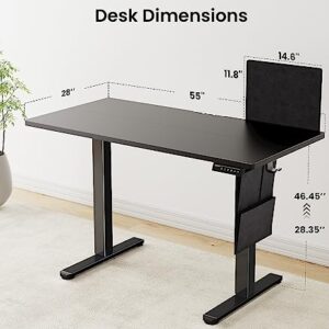 ErGear Adjustable 55'' Height Electric Standing Desk with Storage Bag Single Monitor Mount