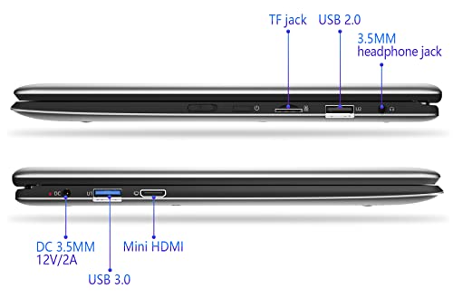 jumper 2 in 1 Laptop, Dual-Core Intel Celeron N4000 CPU, 4GB DDR4 128GB Storage, 11.6 Inch UHD Touchscreen Display(1366X768), Windows 11 Laptop Computer with 2.4G/5G WiFi, Bluetooth 4.2, HD Webcam.