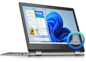 jumper 2 in 1 laptop, dual-core intel celeron n4000 cpu, 4gb ddr4 128gb storage, 11.6 inch uhd touchscreen display(1366x768), windows 11 laptop computer with 2.4g/5g wifi, bluetooth 4.2, hd webcam.