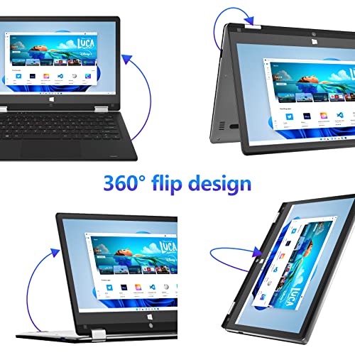 jumper 2 in 1 Laptop, Dual-Core Intel Celeron N4000 CPU, 4GB DDR4 128GB Storage, 11.6 Inch UHD Touchscreen Display(1366X768), Windows 11 Laptop Computer with 2.4G/5G WiFi, Bluetooth 4.2, HD Webcam.