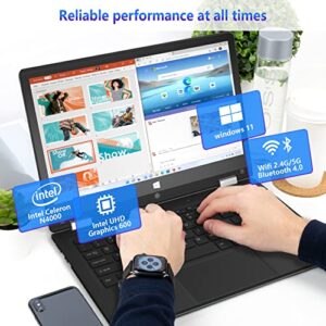 jumper 2 in 1 Laptop, Dual-Core Intel Celeron N4000 CPU, 4GB DDR4 128GB Storage, 11.6 Inch UHD Touchscreen Display(1366X768), Windows 11 Laptop Computer with 2.4G/5G WiFi, Bluetooth 4.2, HD Webcam.