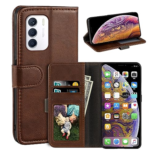 MILEGAO Case for Infinix Zero 5G 2023, Magnetic PU Leather Wallet-Style Business Phone Case,Fashion Flip Case with Card Slot and Kickstand for Infinix Zero 5G 2023 6.78 inches-Darkbrown