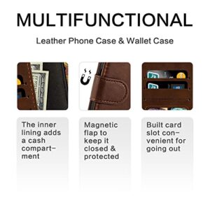 MILEGAO Case for Infinix Zero 5G 2023, Magnetic PU Leather Wallet-Style Business Phone Case,Fashion Flip Case with Card Slot and Kickstand for Infinix Zero 5G 2023 6.78 inches-Darkbrown