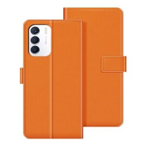 MILEGAO for Infinix Zero 5G 2023 Case, Premium Magnetic PU Leather Cover with Card Holder and Kickstand, Fashion Flip Case for Infinix Zero 5G 2023 6.78 inches Orange