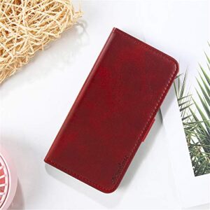 Shantime for Infinix Hot 30 5G Case, Leather Wallet Case with Cash & Card Slots Soft TPU Back Cover Magnet Flip Case for Infinix Hot 30 5G (6.78”) Red