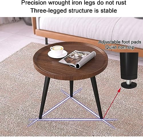 Nesting Coffee Table Oval,Wood Creative Sofa Side End Tables, Coffee Tables/Nightstand Set of 2,Black Metal Legs with Adjustable Foot Pad,for Living Room Bedroom Balcony (Color : Light Brown)