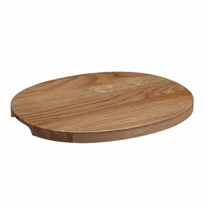 Oak Oval Medium Serving Tray, Acacia Wood Serving Tray, Decorative Serving Trays Platter for Breakfast in Bed, Lunch, Dinner, Appetizers, Patio, Ottoman, Coffee Table, BBQ, Party.