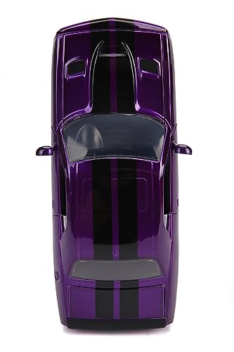 2015 Challenger SRT Hellcat Purple with Black Stripes Big Time Muscle 1/24 Diecast Model Car by Jada 31063