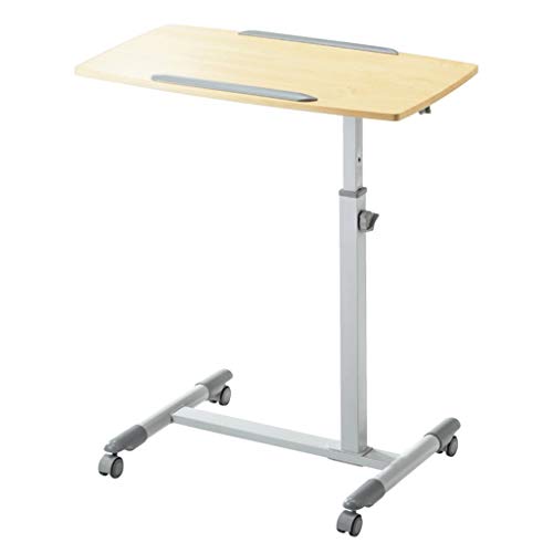 ZGJHFF Folding Table,Solid-Top Height Adjustable Mobile Laptop Desk Cart,Multifunction Workstation Bed Sofa Bedside Table (Color : Black)