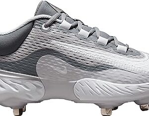 Nike Alpha Huarache Elite 4 Low DJ6521-012 Grey-White Men's Metal Baseball Cleats 11 US