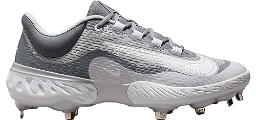 Nike Alpha Huarache Elite 4 Low DJ6521-012 Grey-White Men's Metal Baseball Cleats 11 US