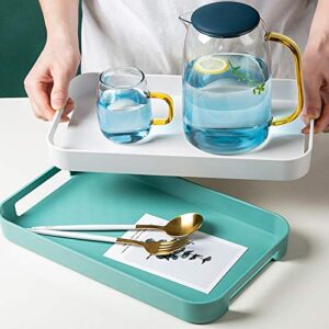 Serving Tray Fashion Simple Rectangular Tray Household Breakfast Tray Dessert Tea Tray Commercial Tea Cup Storage Tray 2 Color