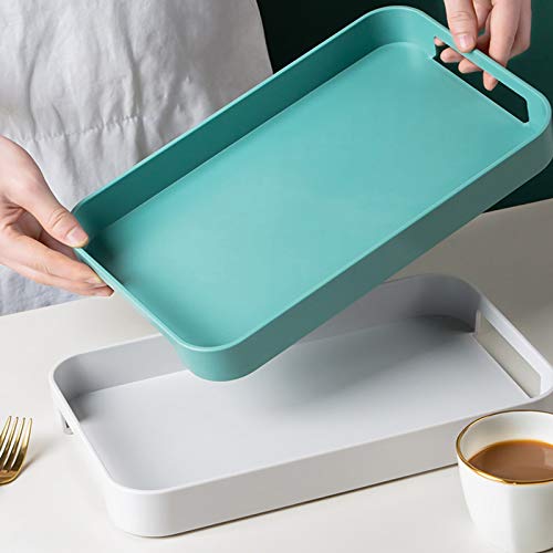 Serving Tray Fashion Simple Rectangular Tray Household Breakfast Tray Dessert Tea Tray Commercial Tea Cup Storage Tray 2 Color