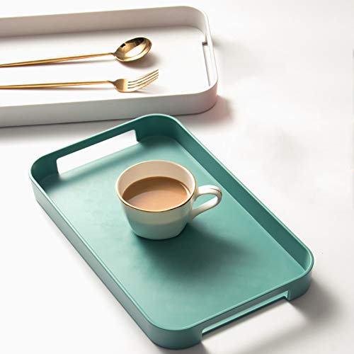 Serving Tray Fashion Simple Rectangular Tray Household Breakfast Tray Dessert Tea Tray Commercial Tea Cup Storage Tray 2 Color