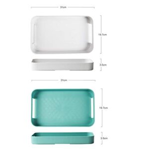 Serving Tray Fashion Simple Rectangular Tray Household Breakfast Tray Dessert Tea Tray Commercial Tea Cup Storage Tray 2 Color